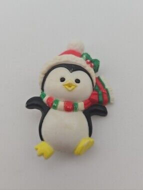 Vintage Russ Christmas Penguin Brooch Pin